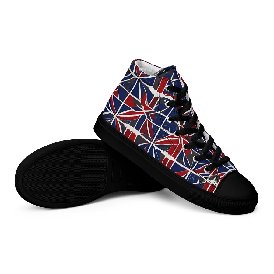 Red And Blue Mosaic Men's High Top Shoes product image (32)