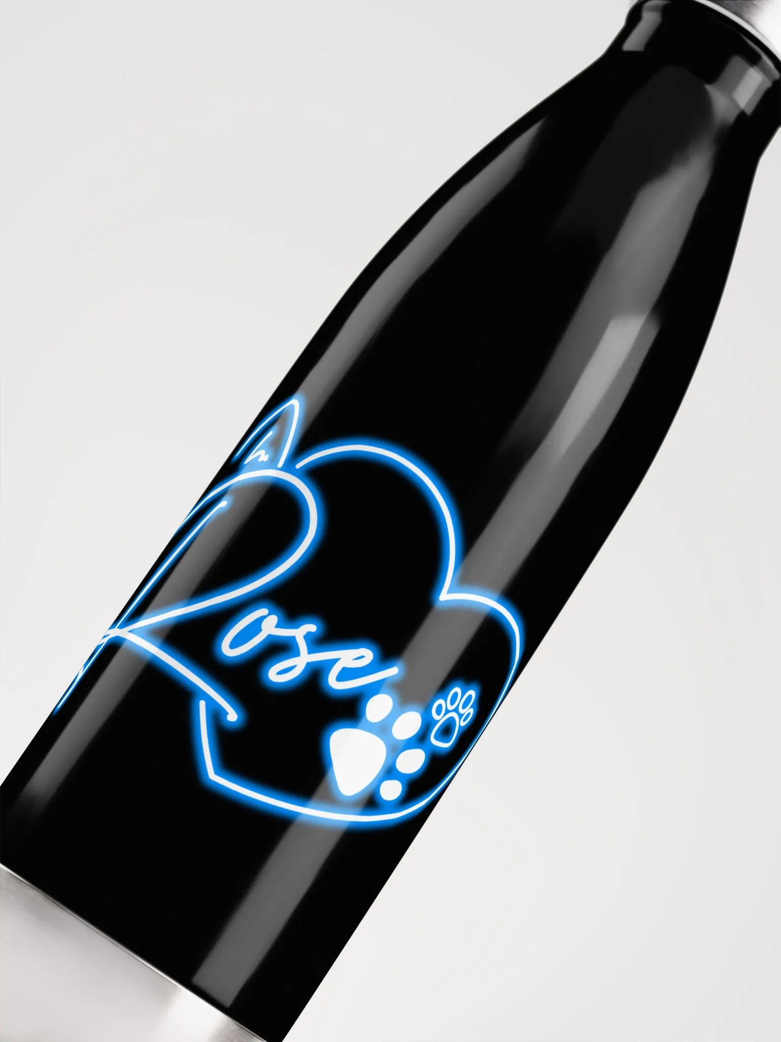 Neon Rose Heart Stainless Steel Water Bottle product image (5)