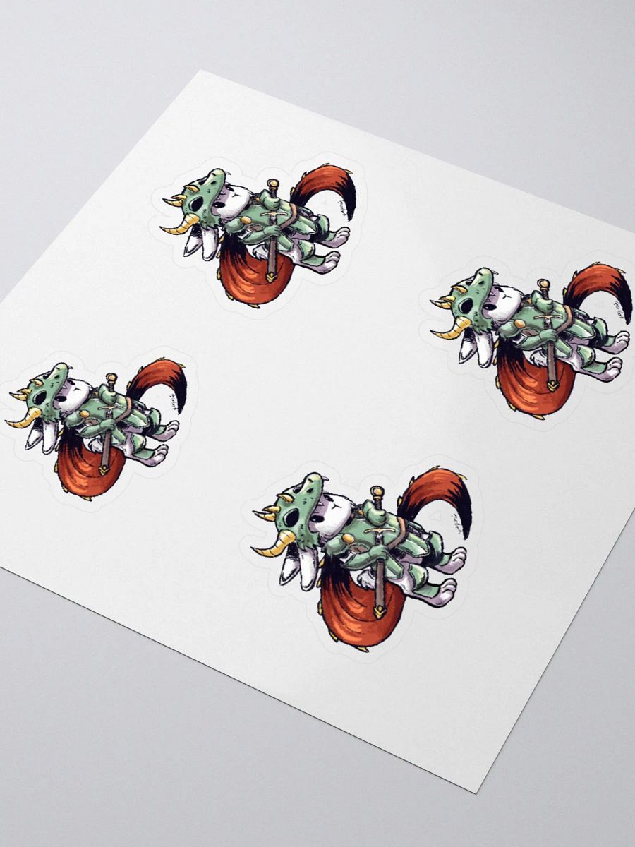 Rabbit Dragon Knight Stickers - Fantasy Animal Art Decals product image (3)