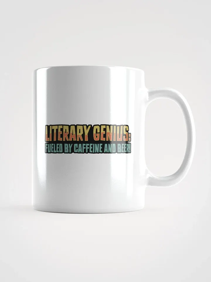 Funny Literary Coffee Mug – Fueled by Caffeine & Beer! product image (1)