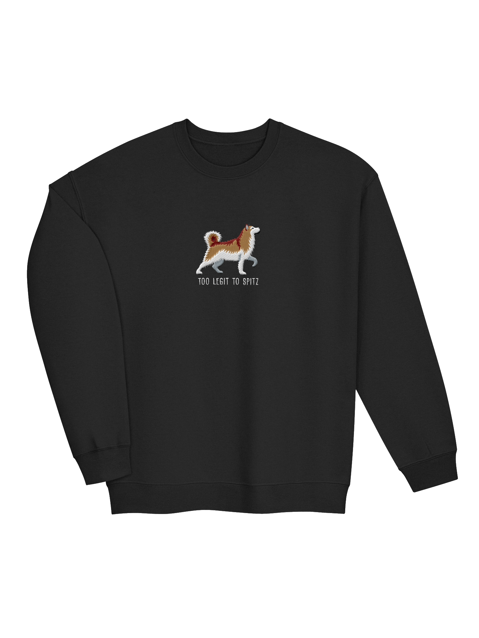 Too Legit to Spitz Sweatshirt (Embroidered) of an Alaskan Malamute(Brown & White) product image (14)