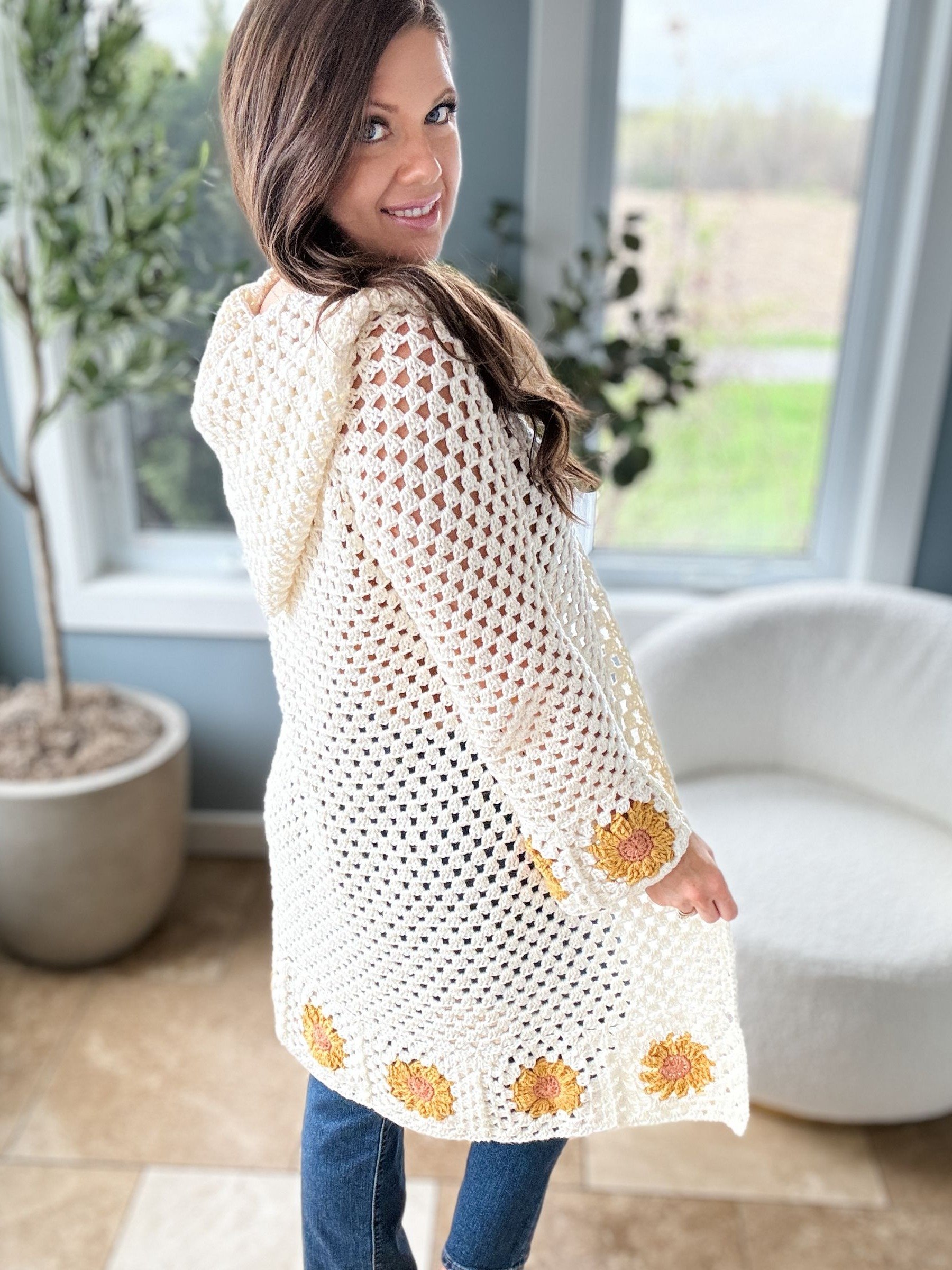 Sunny Sunflower Cardigan Crochet Patten product image (4)