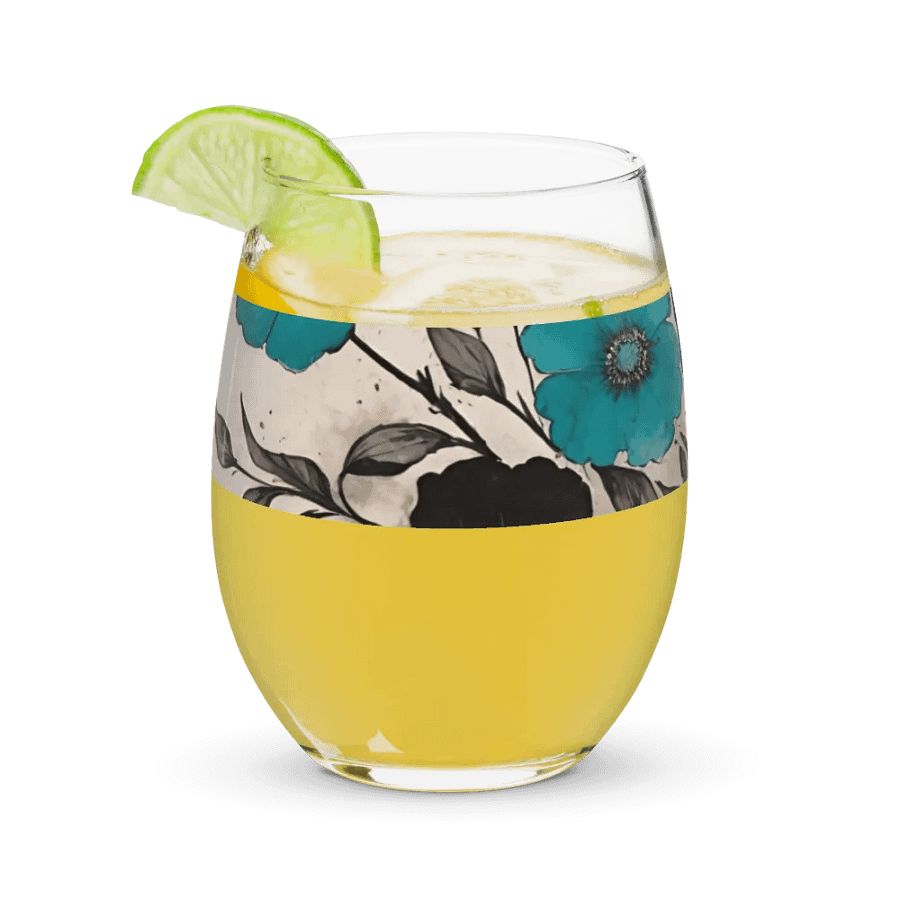 Vintage Floral Stemless Wine Glass product image (11)