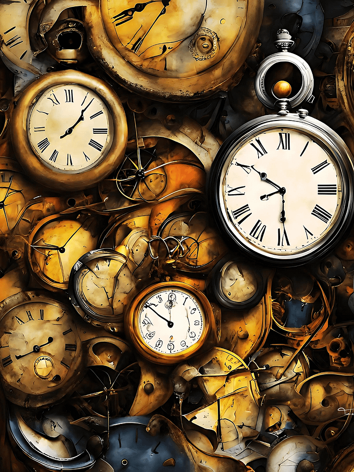 Time Confusion-14 | Canvas Artistic Wall Painting product image (1)