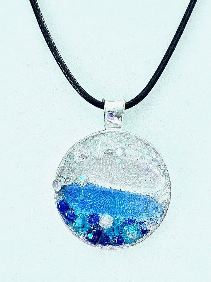 Horizon Sea Glass Pendant Necklace | Handmade Bead & Sea Glass Art | Coastal Charm Jewelry by Monique Faella Designs™ | MFD-00012 product image (1)