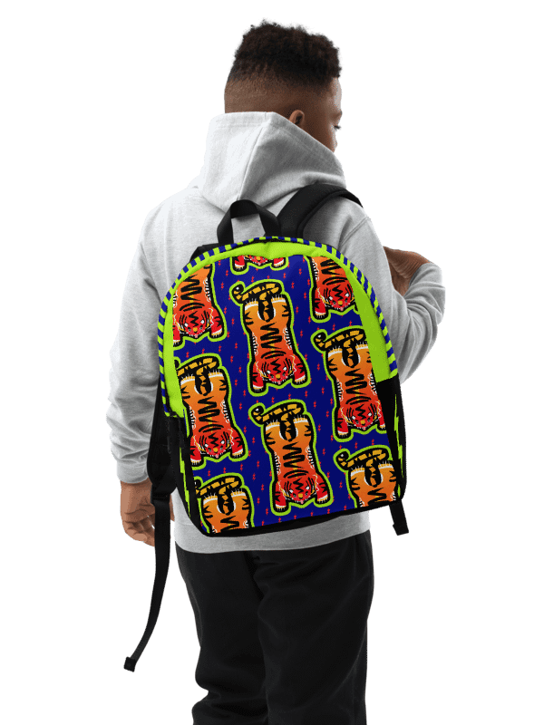 Red Electric Tiger on Blue and Lime - Backpack product image (6)