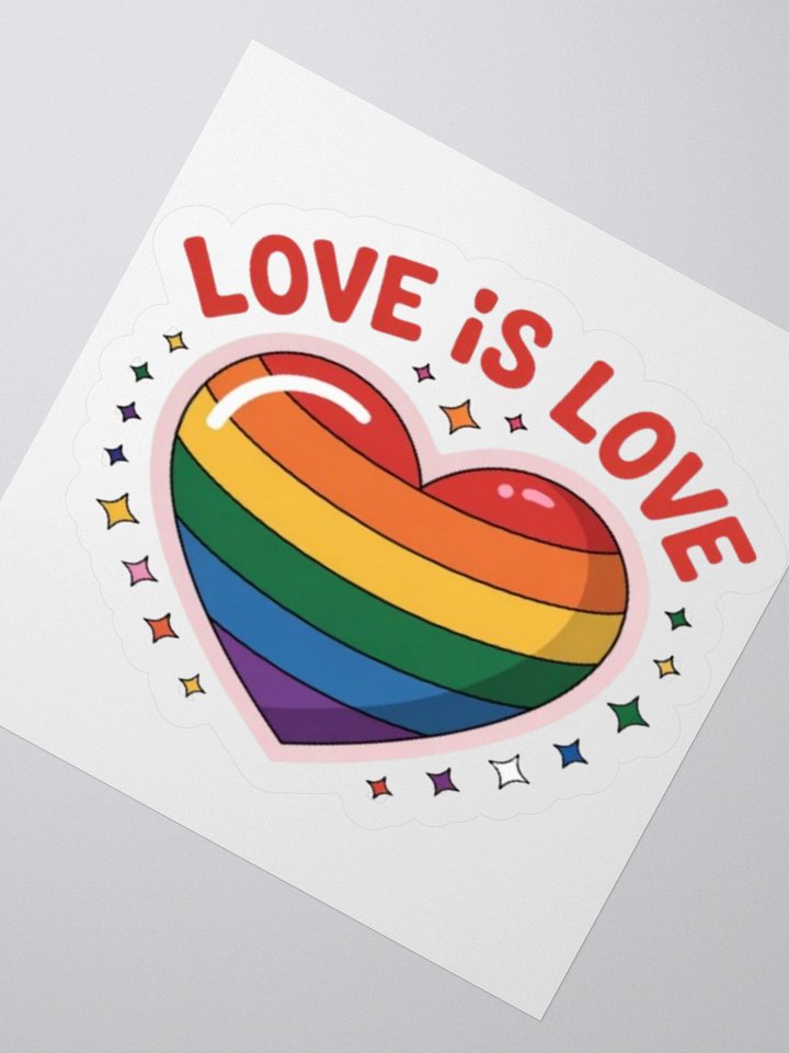 Exclusive 'Love is Love' Rainbow Heart Sticker – High-Quality Vinyl for Indoor Use product image (4)