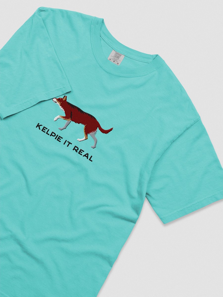 Kelpie It Real T-Shirt(Embroidered) of an Australian Kelpie(Brown Tricolor) product image (35)