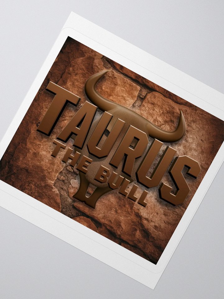 Taurus Zodiac Sticker - Bull Horns on Stone - Durable Vinyl product image (4)