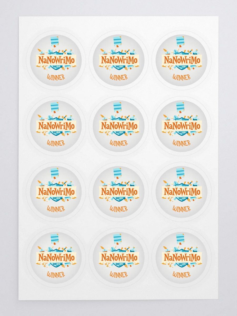 NaNoWriMo Winner Sticker Sheet (12 Stickers Per Sheet) product image (3)