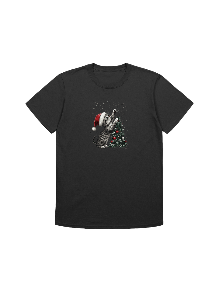 Cute Christmas Kitten Decorating Tree Unisex T-Shirt product image (4)
