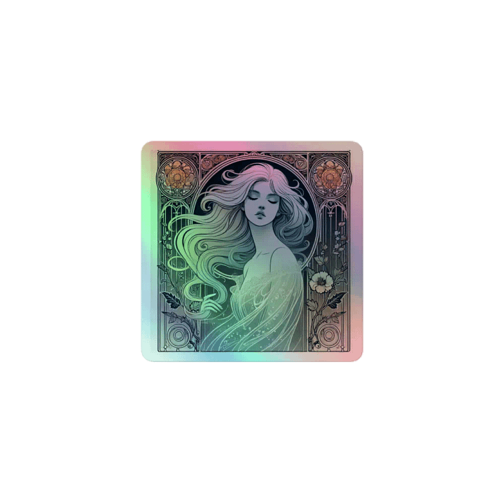 Art Nouveau Ghostly Woman Vinyl Sticker – Ethereal Elegance 🌿👻 product image (1)
