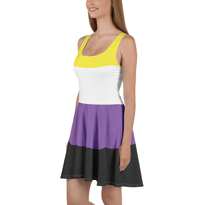 Non-binary Pride Flag Skater Dress product image (1)