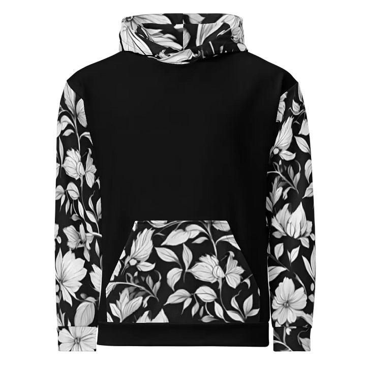 Elegant Monochrome Floral Unisex Hoodie product image (1)