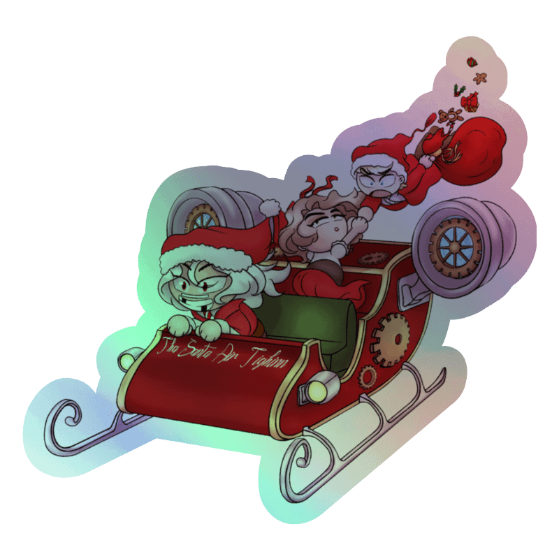 "Tha Santa Air Tighinn" Scarvenmot Trio Sleigh Kiss-Cut Holographic Sticker product image (7)