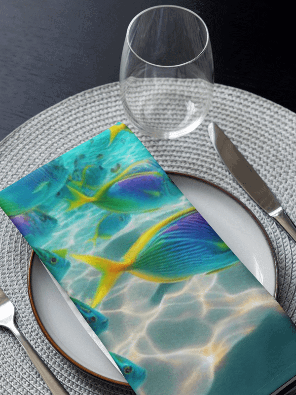 Oceanic Delight Cloth Napkin Set | AI Design underwater world product image (7)