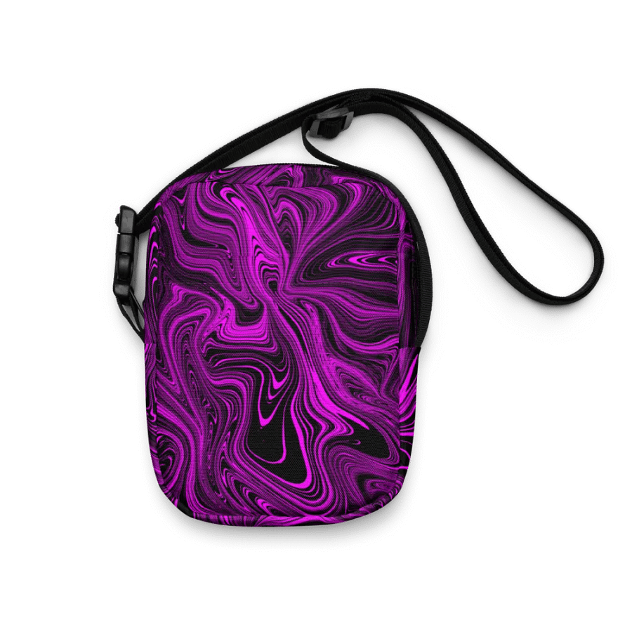 Utility Crossbody Bag - Purple and Black Fluid Swirls product image (10)