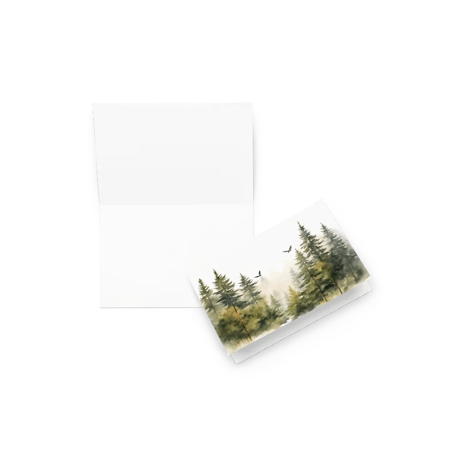 All-Occasion Greeting Card: Flying Birds Over Fir trees product image (5)