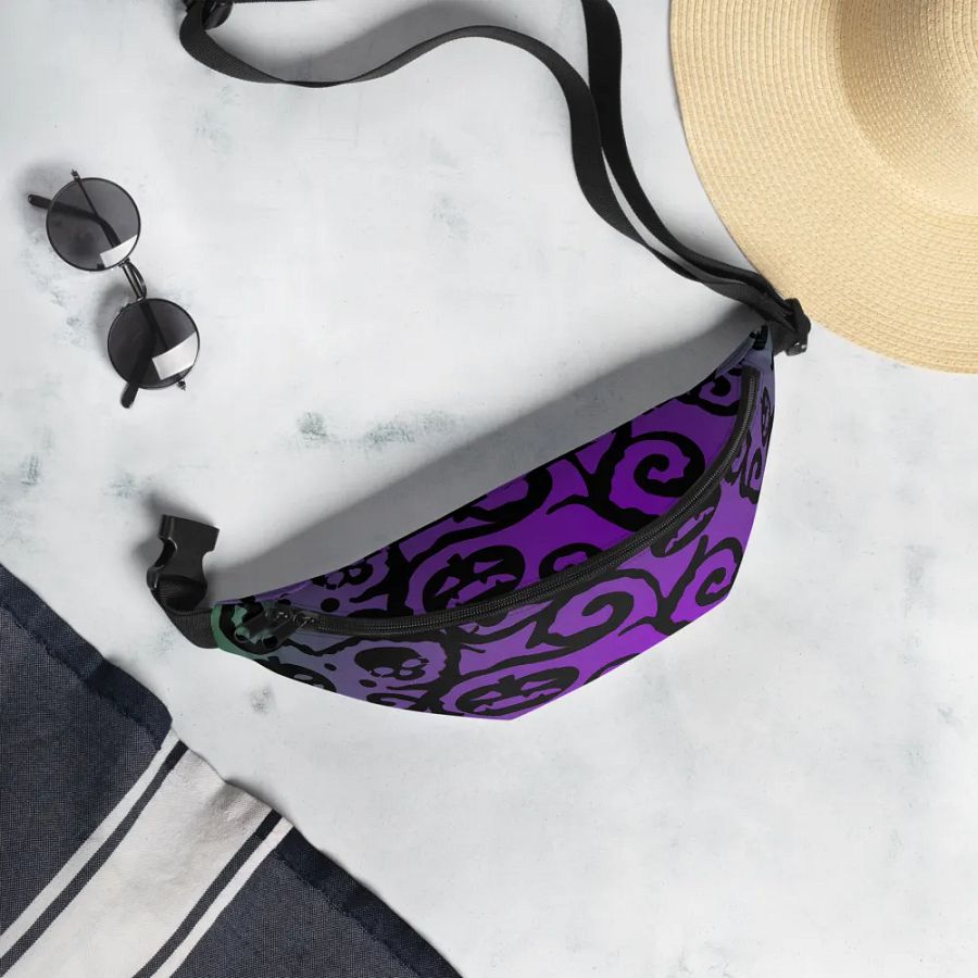 Green & Purple Scary Pumpkins Skull Fanny Pack product image (5)