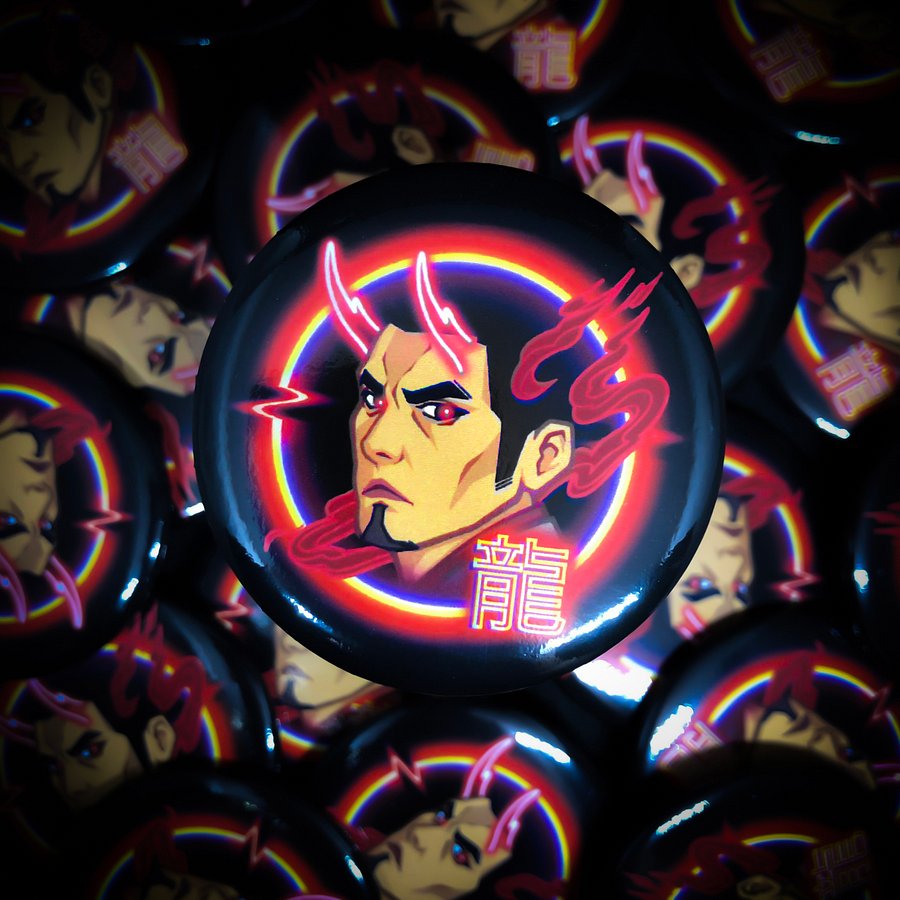 Dragon of Dojima - Button Pin product image (1)