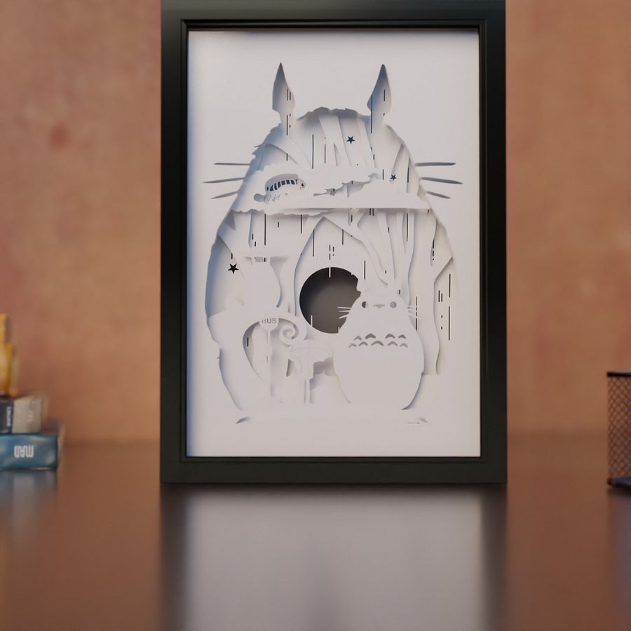 Totoro Lightbox template 4 in 1 - PDF PNG SVG DXF + Video Tutorial product image (7)