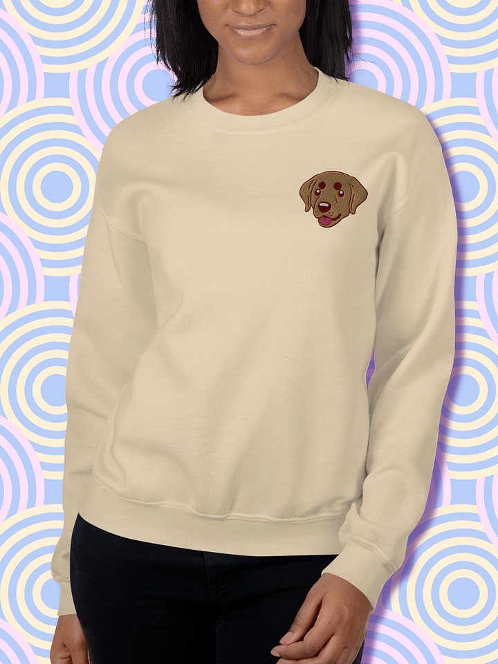 Happy Labrador retriever Pup Embroidered Crewneck product image (2)