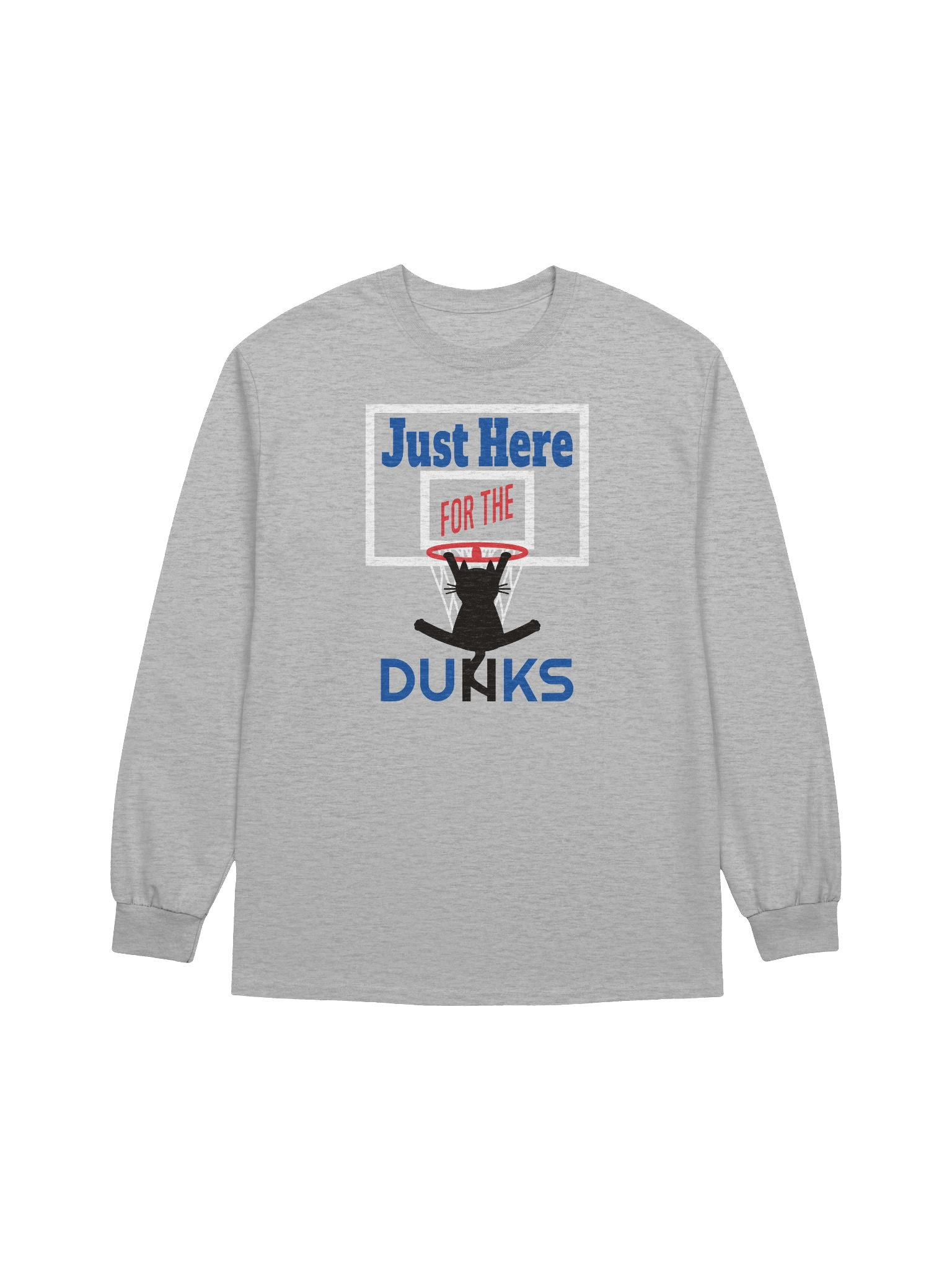 Basketball Cat (Just Here for the DUNKS) - Unisex Adult Long Sleeve T-shirt product image (9)