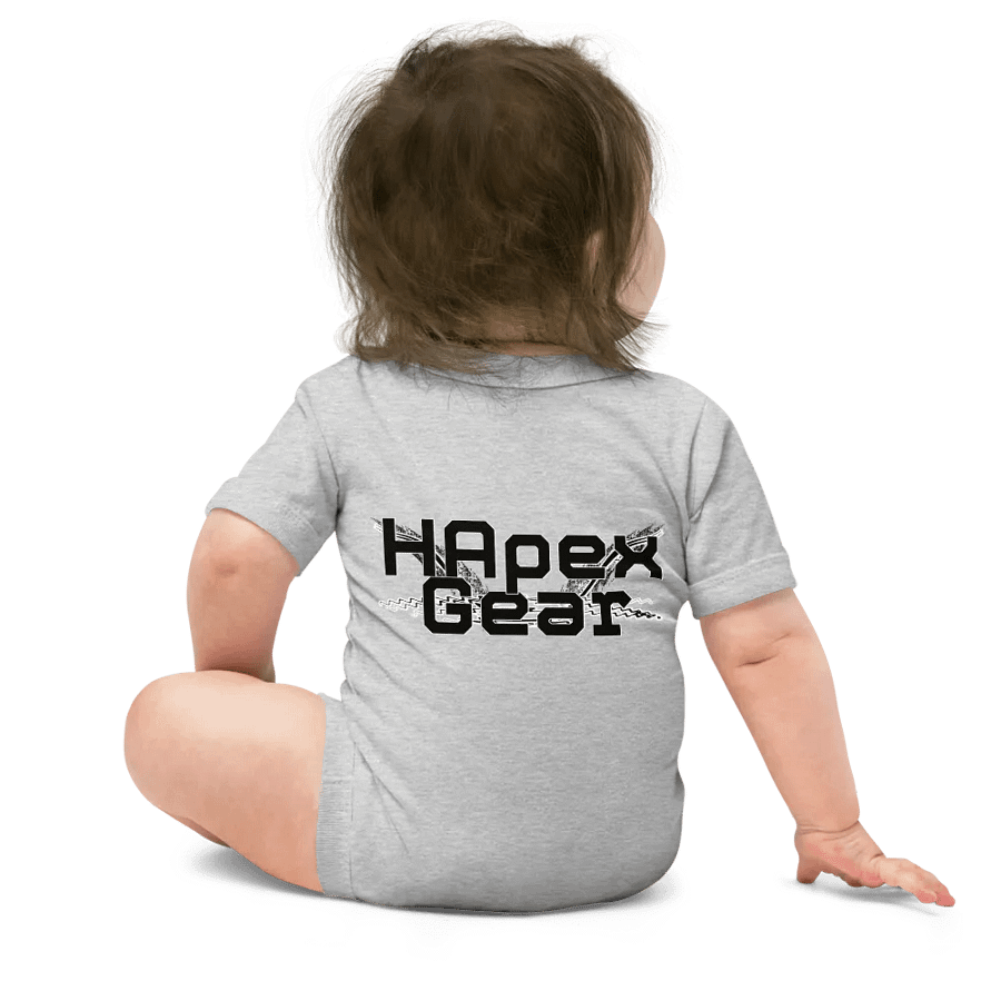 Baby Short Sleeve One Piece - Embroidered - Black HApex Gear Black Logo product image (3)