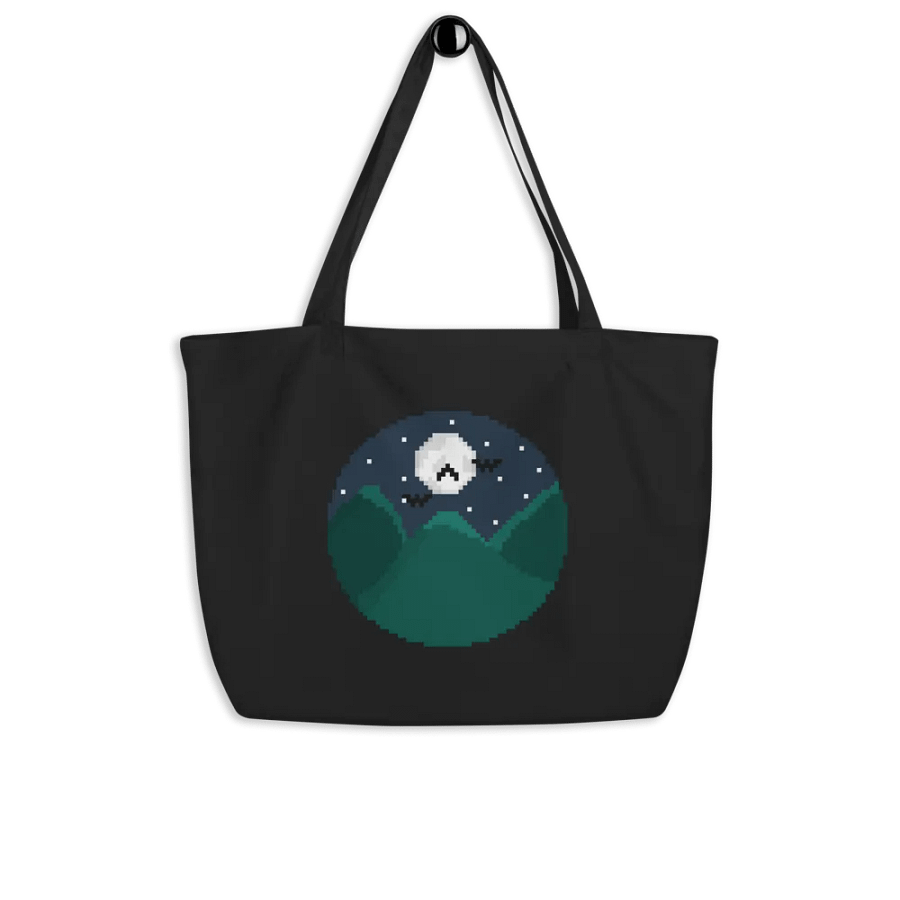 Large Mountain Harbingerofbeth Logo Tote designed by Cassafrassarole product image (4)