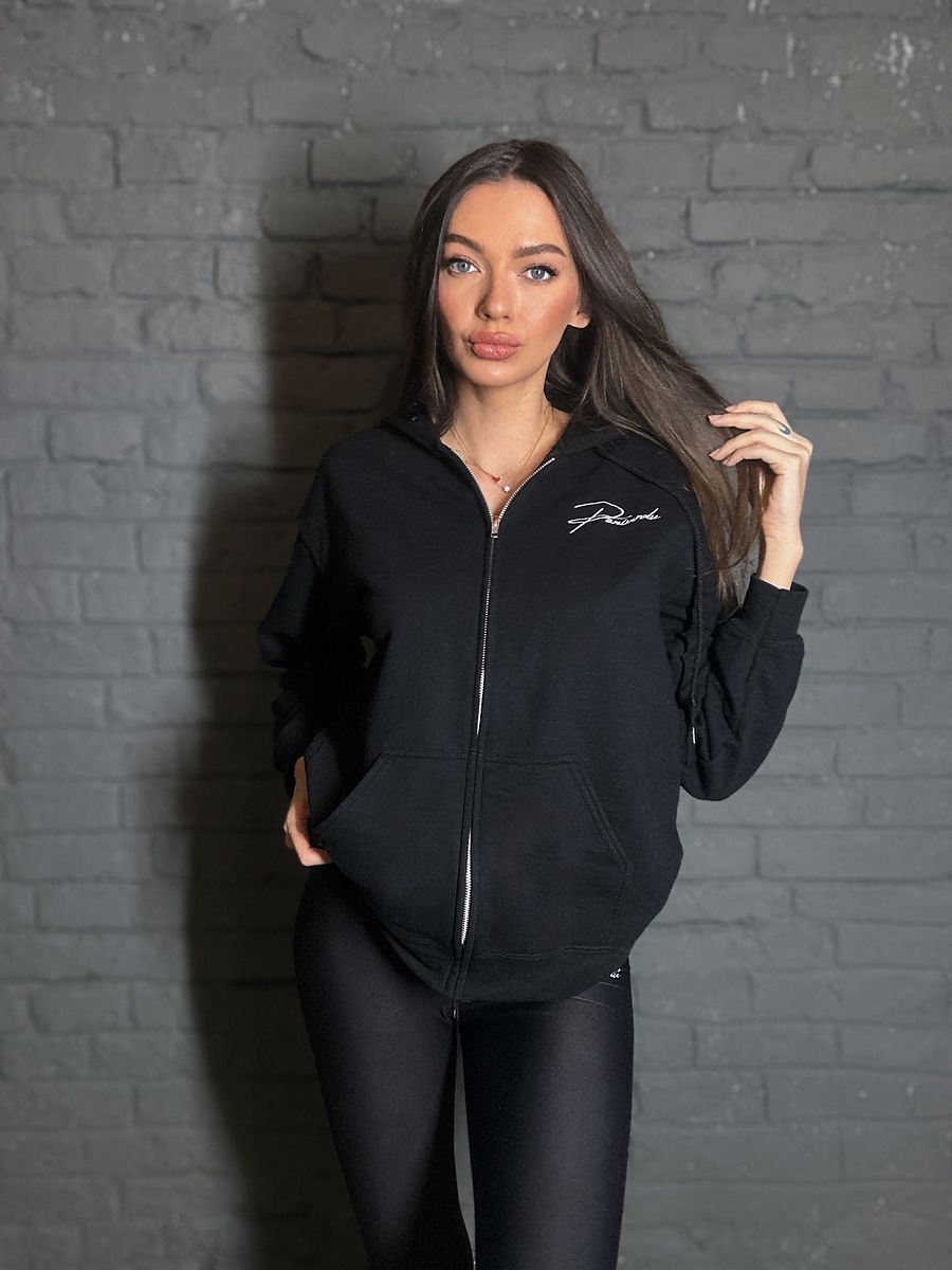 PANÍ MRDU Zip Up Hoodie in Black product image (5)