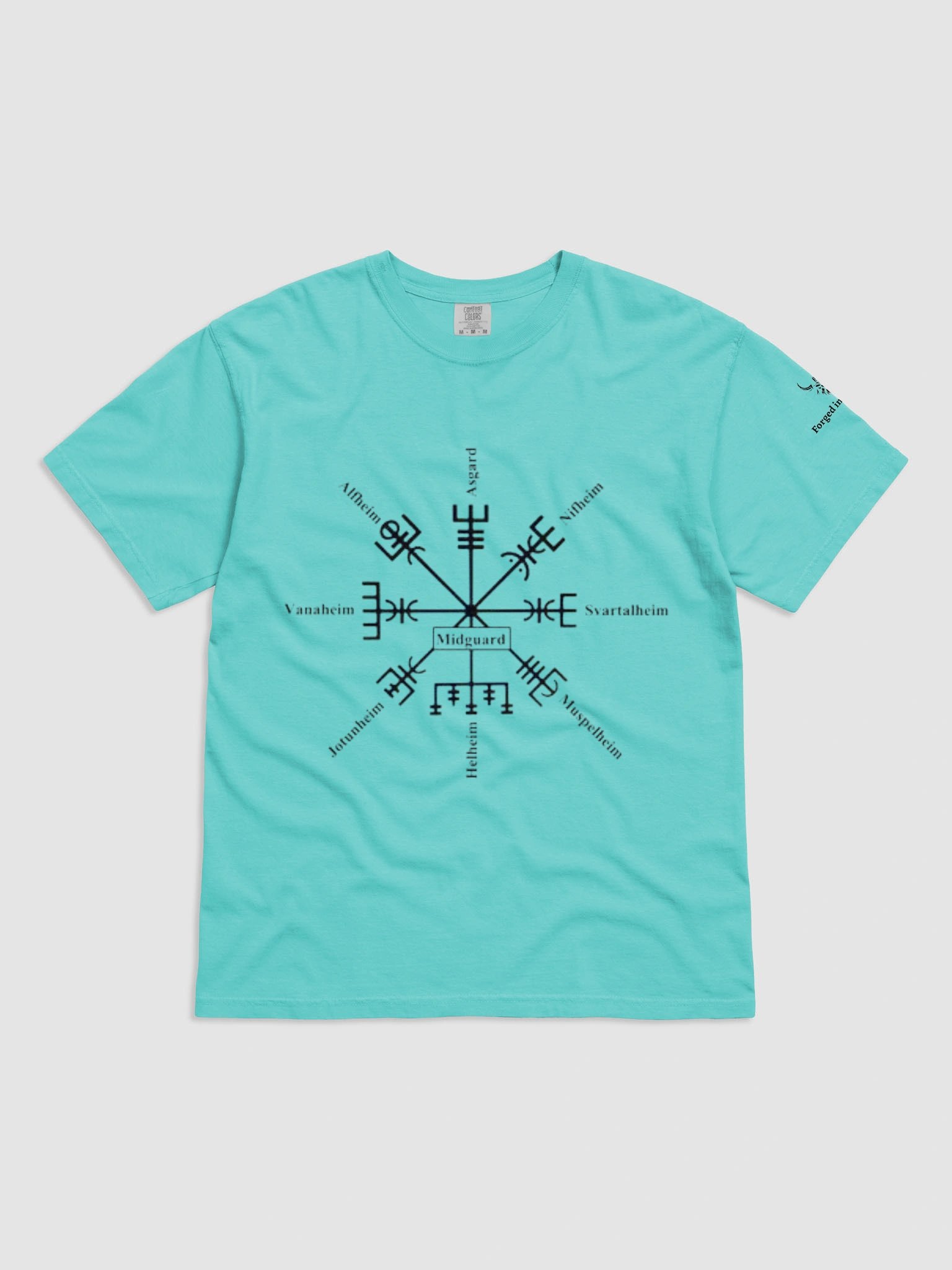 Forged In Valhalla: Nine Realms Vegvisir T-Shirt – Compass of the Norse Cosmos product image (82)