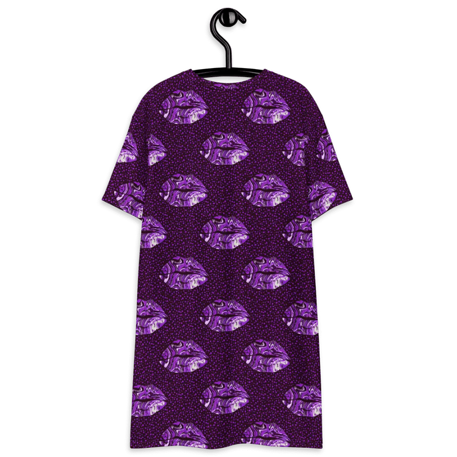 Purple Marbled Lips Tshirt Dress product image (8)