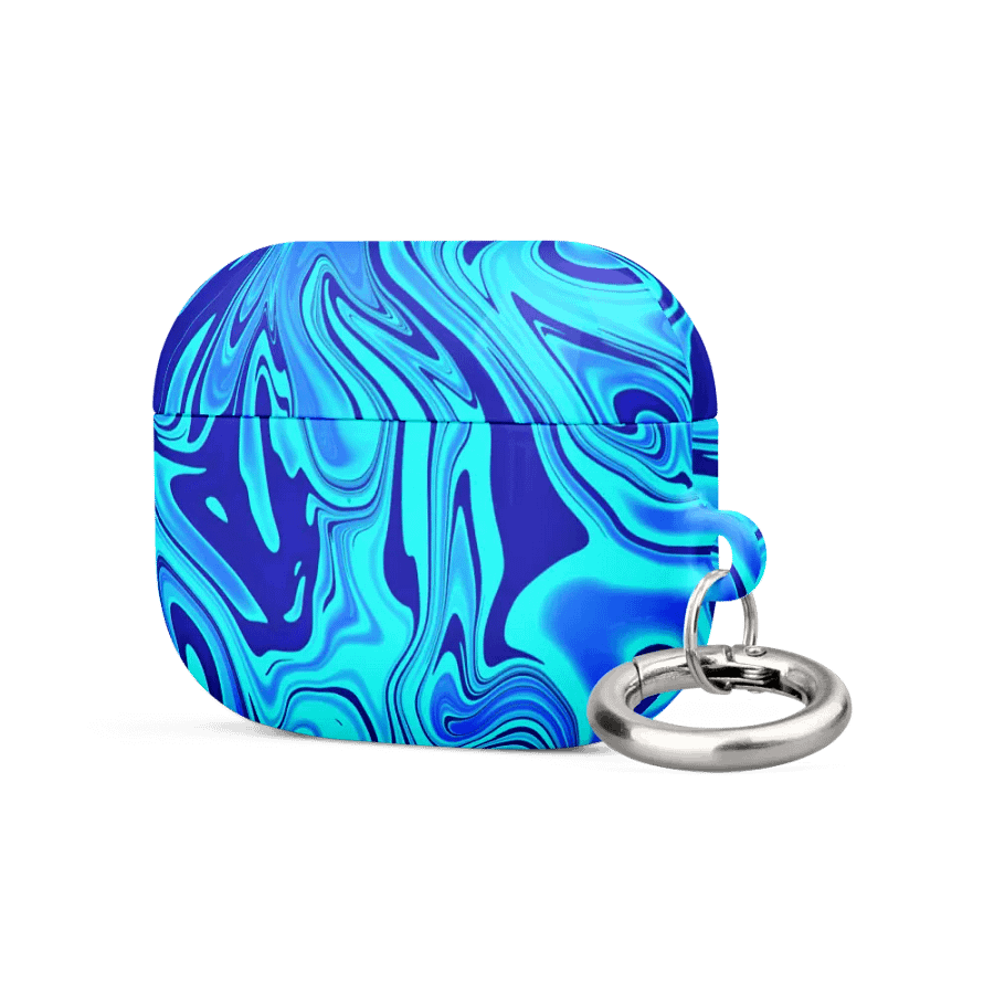 Case for AirPods® - Light and Dark Blue Digital Fluid Art product image (5)