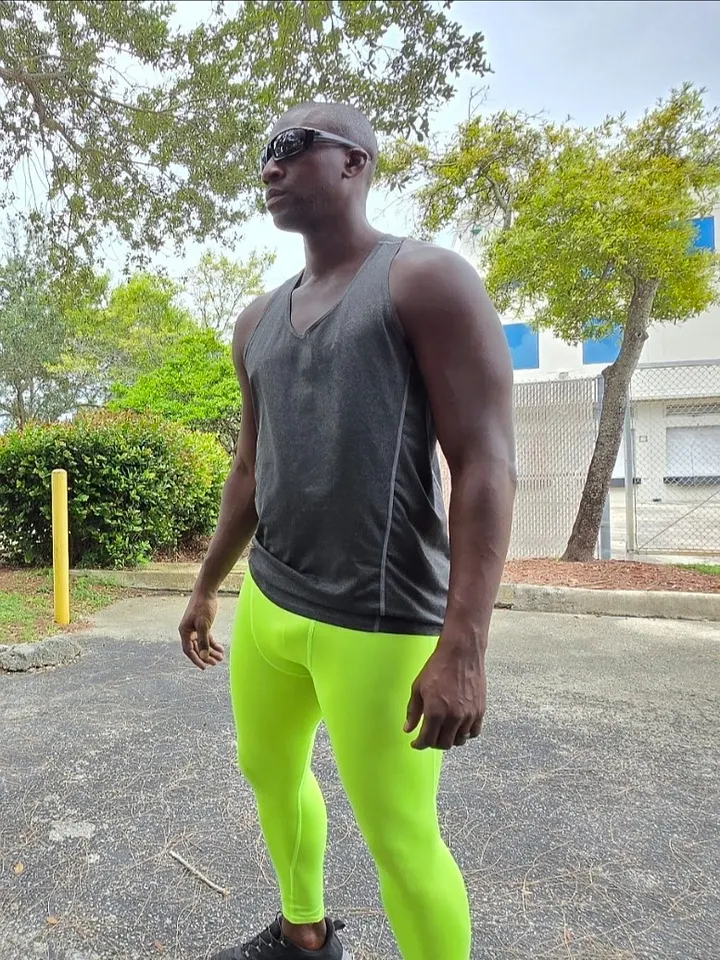 Unisex Neon Green Yoga Shorts product image (1)