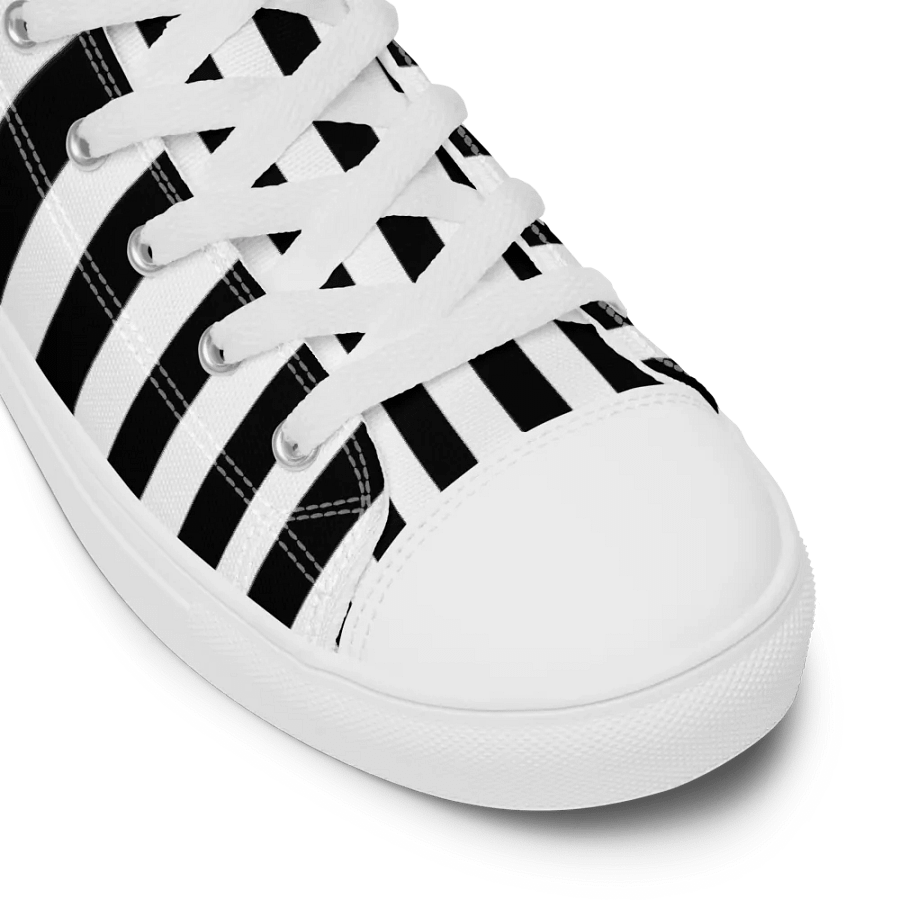 Men's Black And White Striped High Tops product image (12)