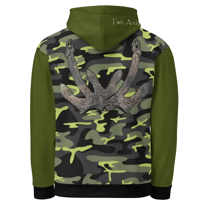 Green & Camouflage Anchor Hoodie product image (1)