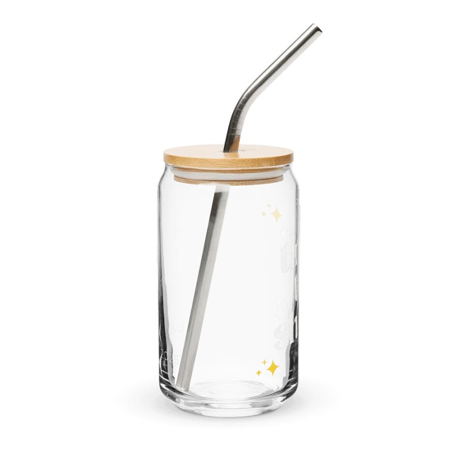 Recital 2025 Can Shaped Glass with Lid | Time to Shine | White Text product image (4)
