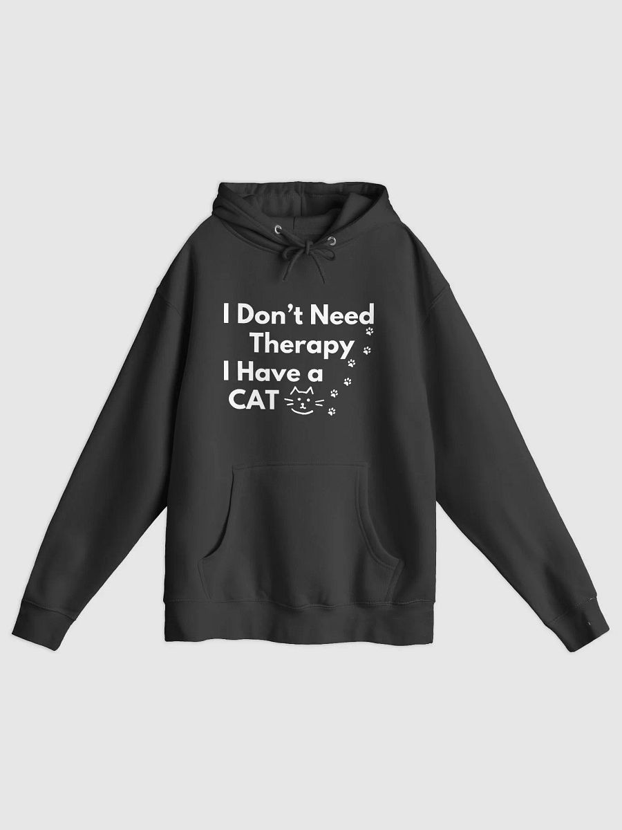 I Don’t Need Therapy I Have a Cat Black & White Hoodie product image (5)