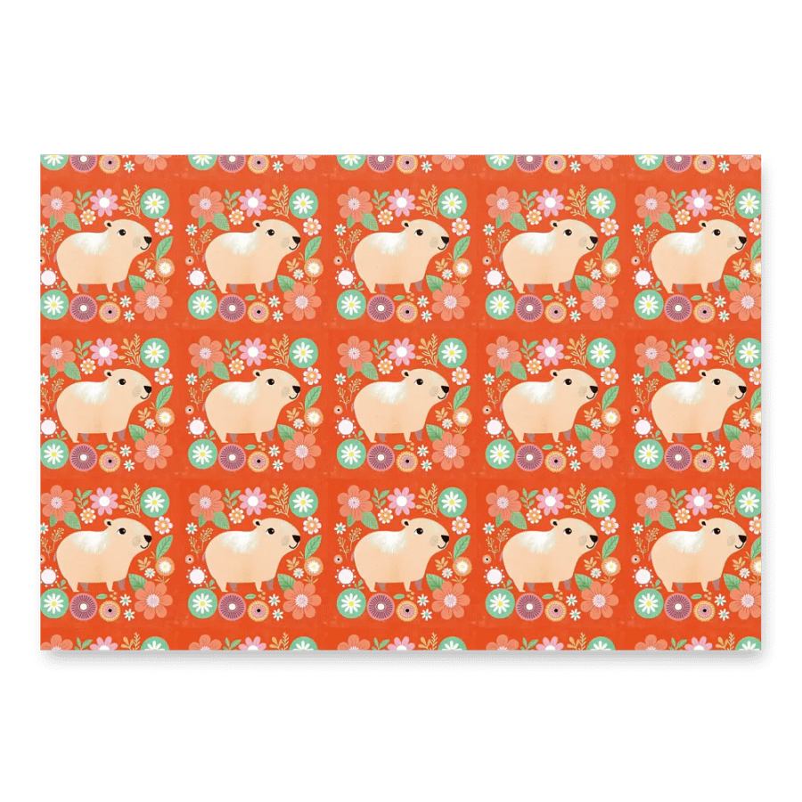 Cute Capybara Wrapping Paper product image (3)