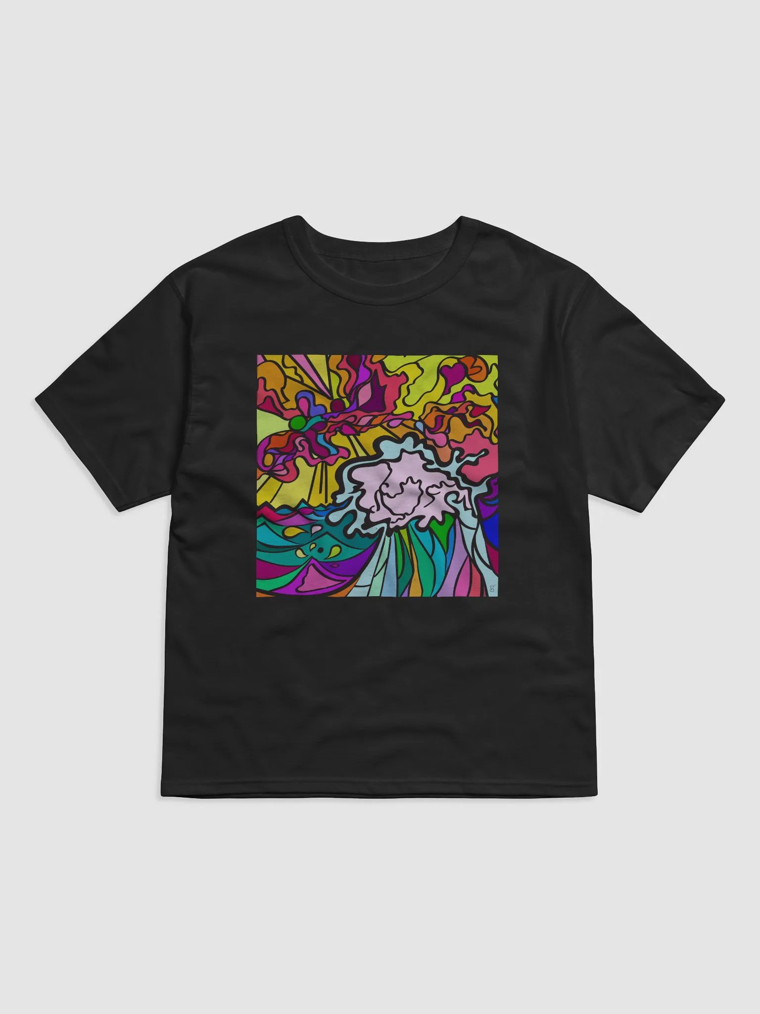 Vibrant Energy Abstract T-Shirt - Wave at Sunset product image (1)