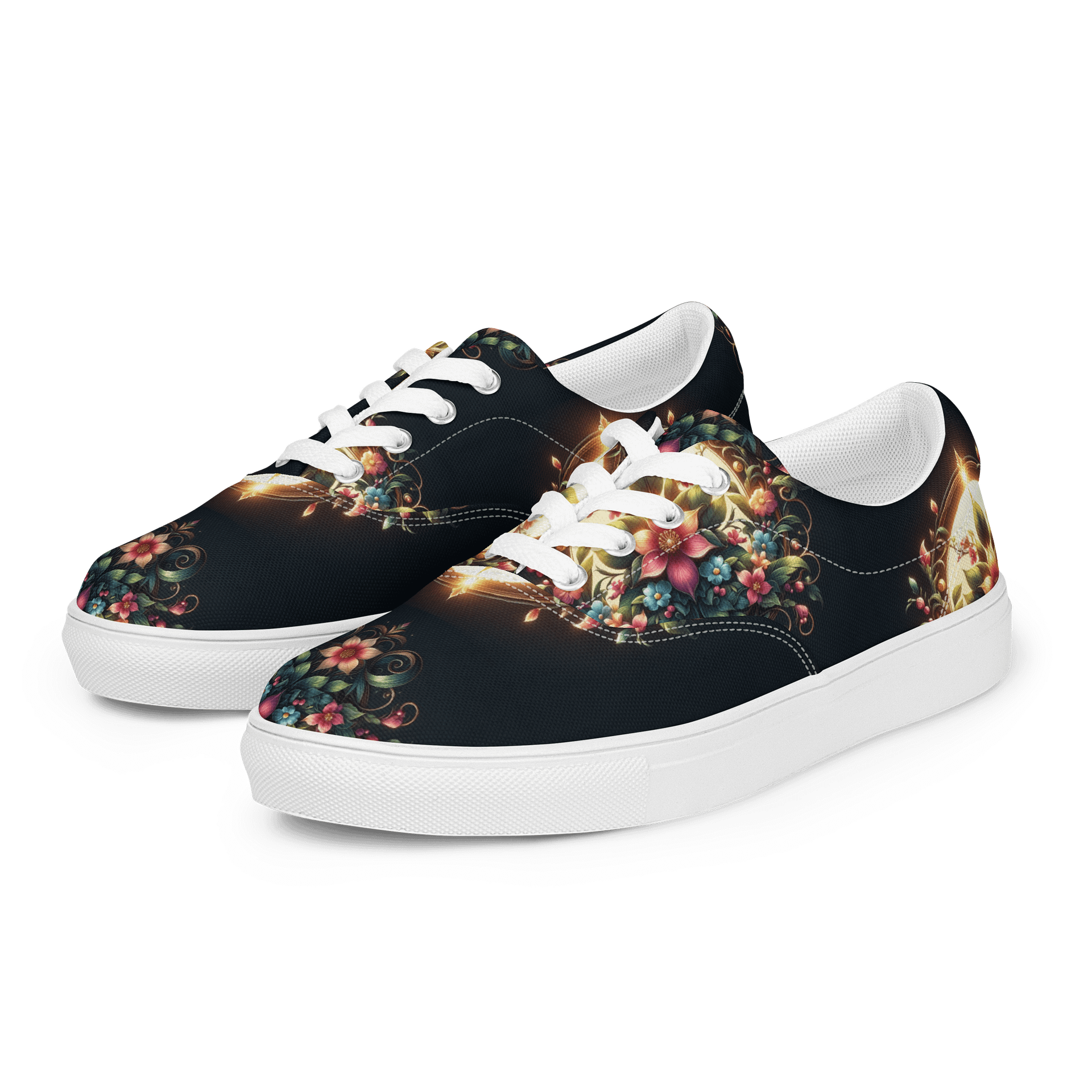 Floral Harmony Lace-Up Canvas Shoes product image (5)