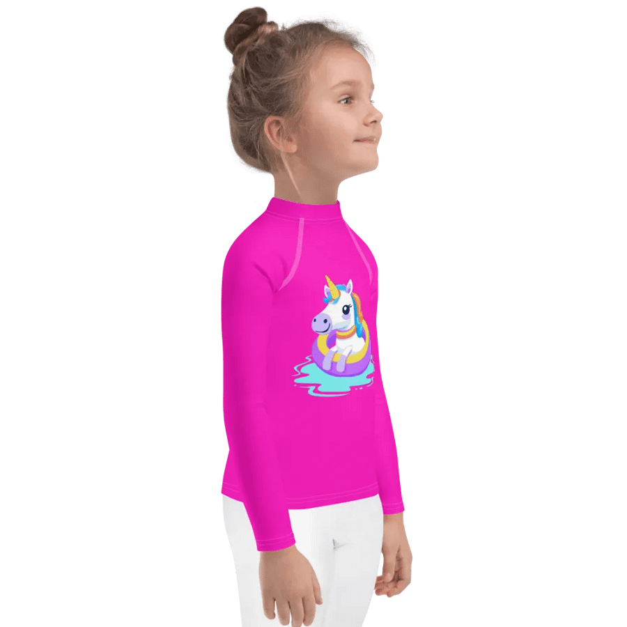 Magical Unicorn Pool Float Kids Rash Guard product image (4)