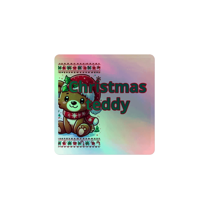 Santa Bear Christmas Holographic Sticker Sheet product image (1)