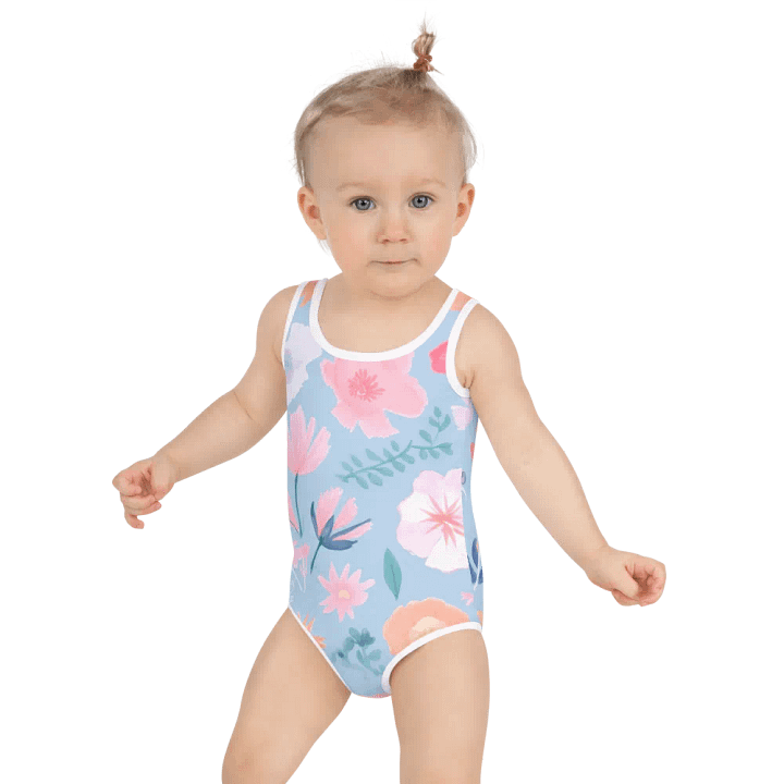 Pink Hibiscus All-Over Print Kids Swimsuit product image (1)
