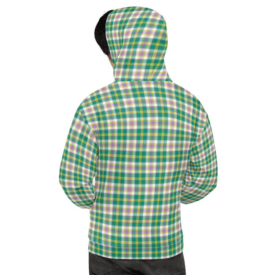 Seafoam Green and Purple Plaid Hoodie product image (9)