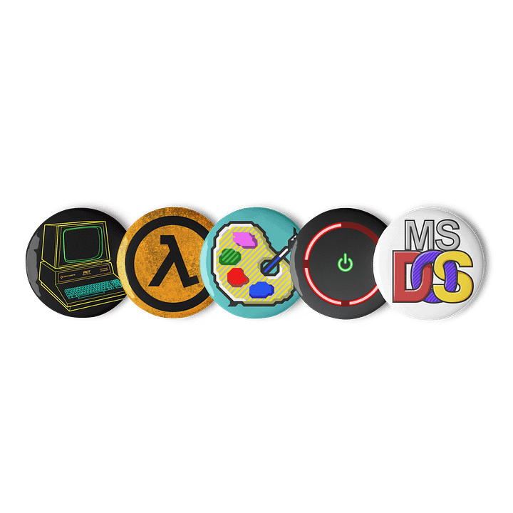 Retro Nerd Button Set #1 product image (1)