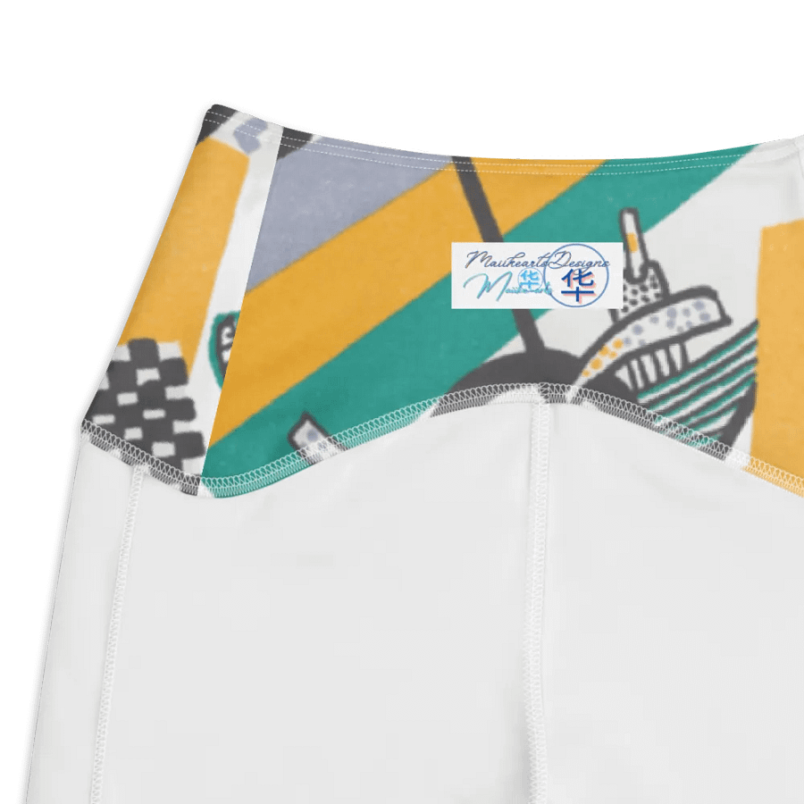 Abstract Lithographic Pattern Design Leggings with pockets - V4 product image (7)