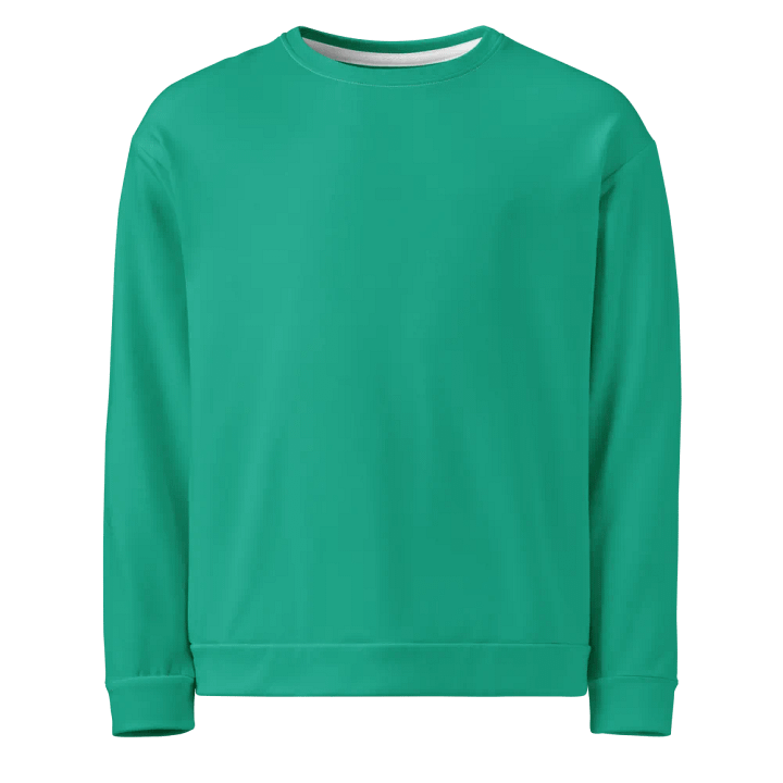 Plain Medium Sea Green Light Summer Unisex Recycled Polyester Heavyweight Premium Sweatshirt by Treasure Pie product image (1)
