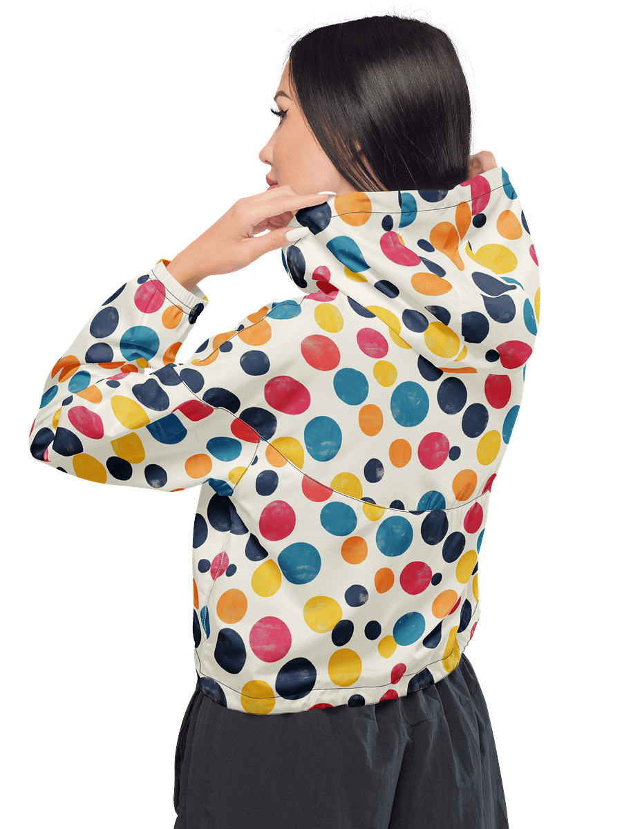 Polka Dot Illusion Vintage Retro Women's Cropped Windbreaker product image (3)