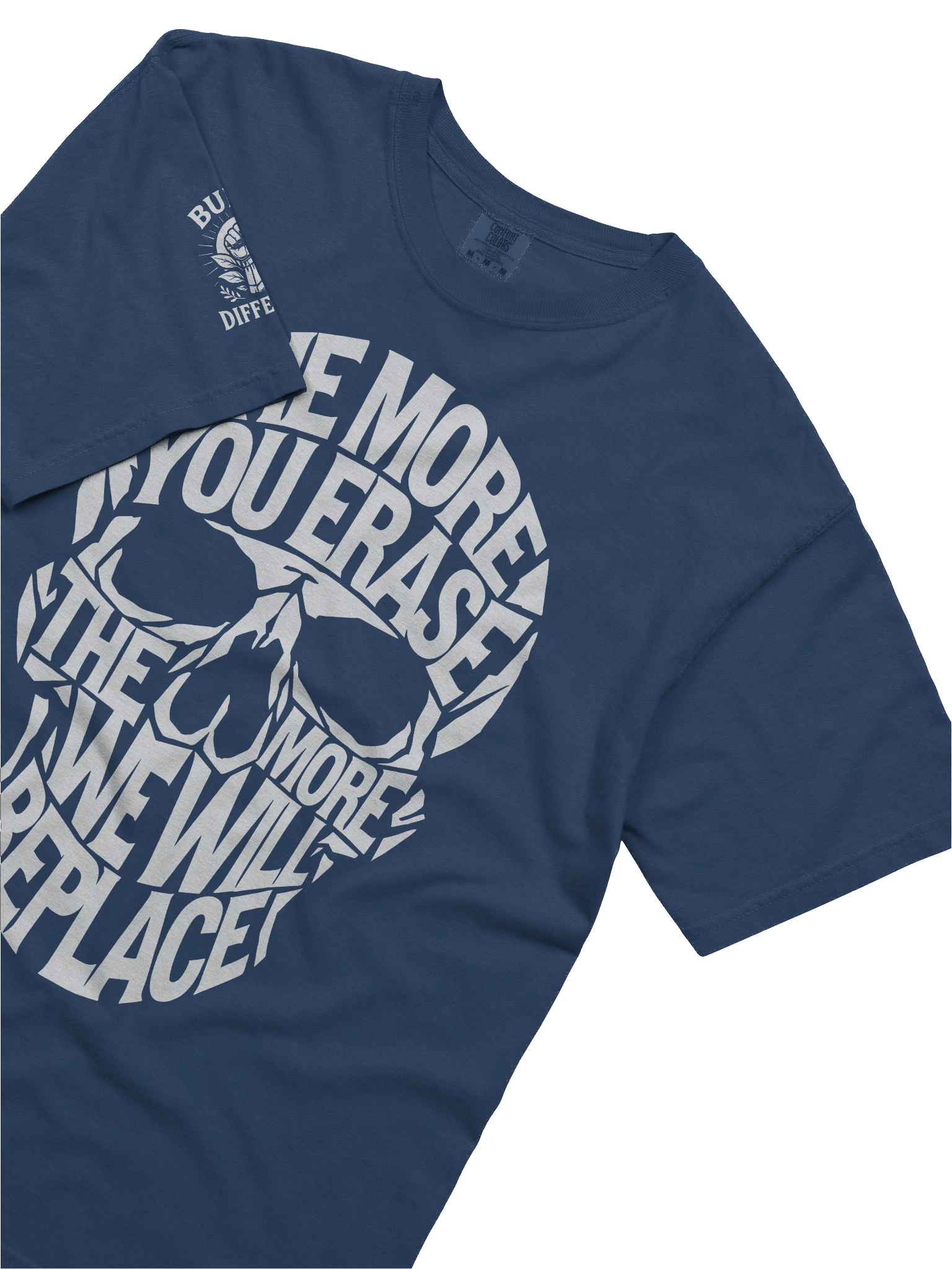 THE MORE YOU ERASE SKULL Graphic T-Shirt White Luxe product image (1)